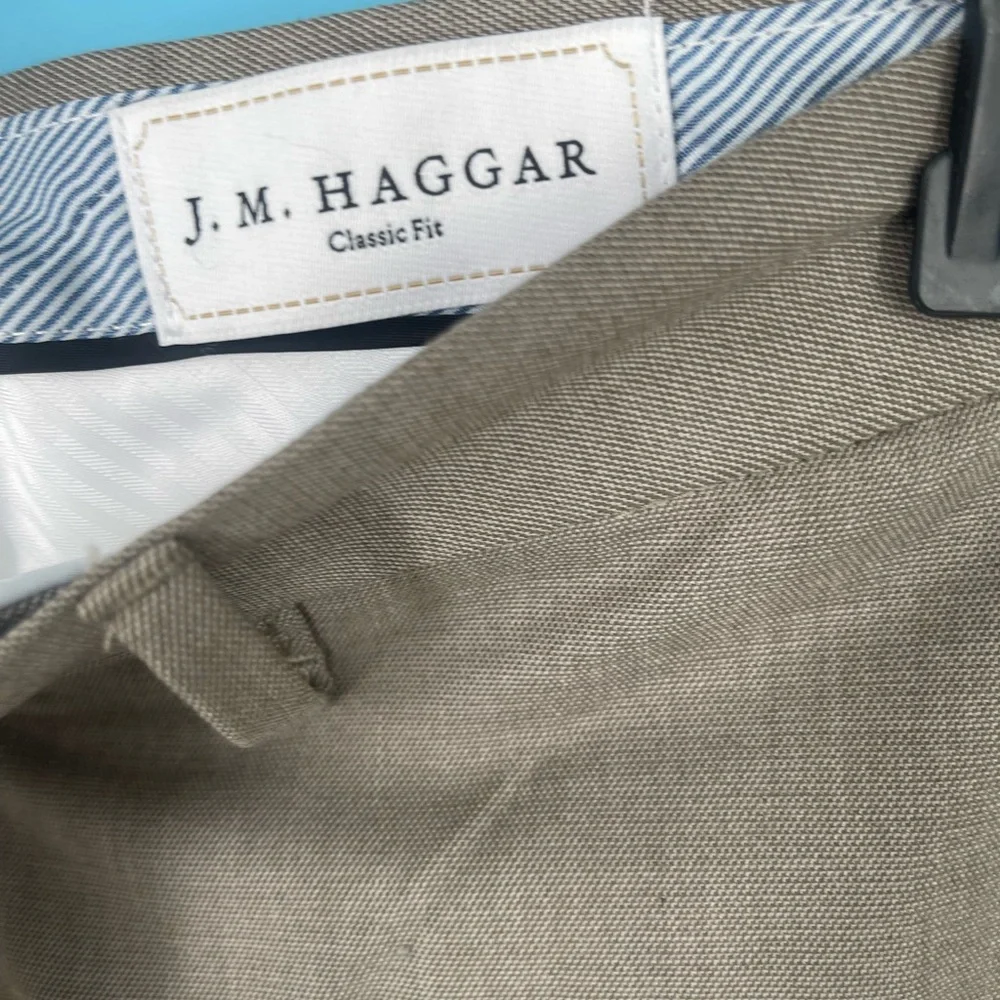 Men's‎ Flat Front Haggar 38x25 color 140 oatmeal